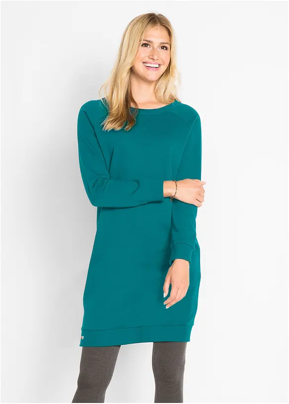 Sweatshirtkjole i myk frott&egrave;, bonprix