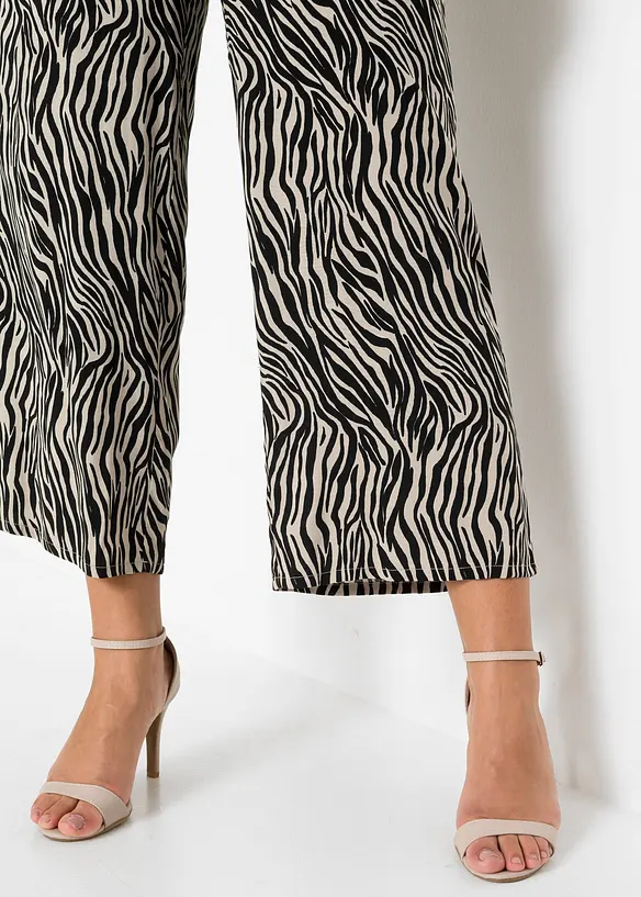 Culotte med print, av bærekraftig viskose, bonprix