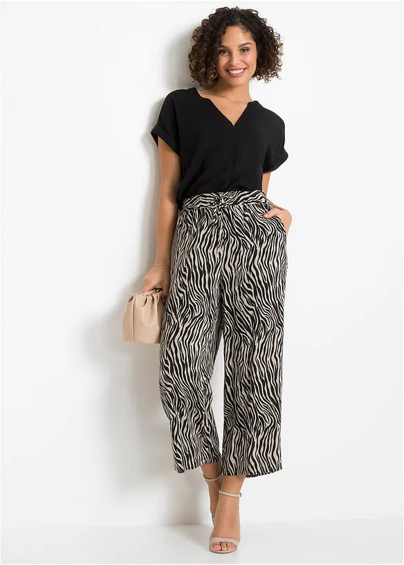 Culotte med print, av bærekraftig viskose, bonprix