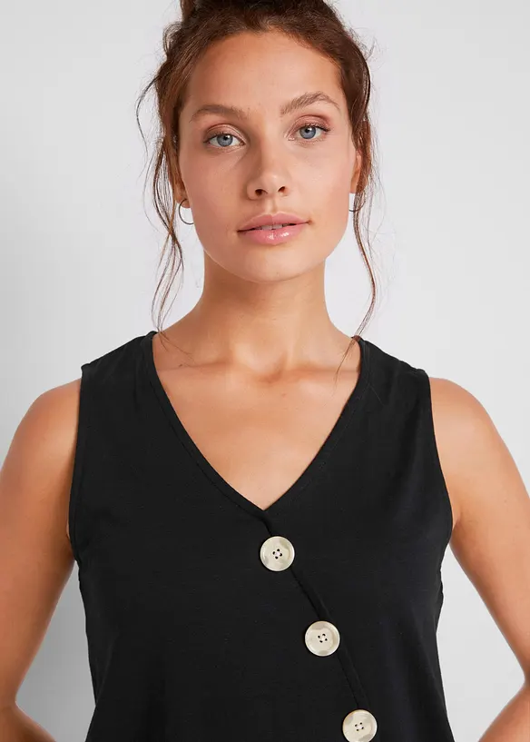 Bomullstopp med omslag-look og elastikk i nederkant, bonprix