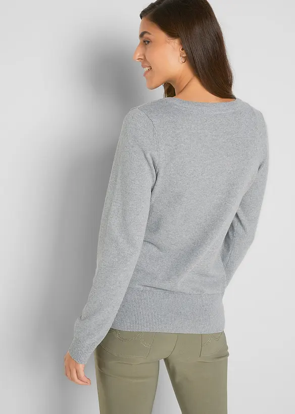 Jakke i finstrikk med resirkulert bomull, bonprix