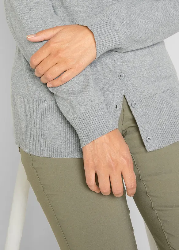 Jakke i finstrikk med resirkulert bomull, bonprix