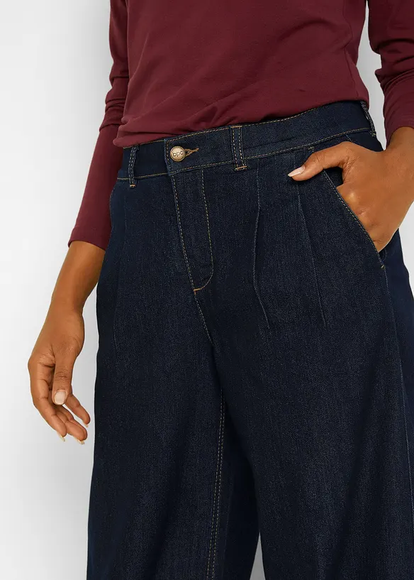 Wide Leg-jeans High Waist, komfortlinning, bonprix