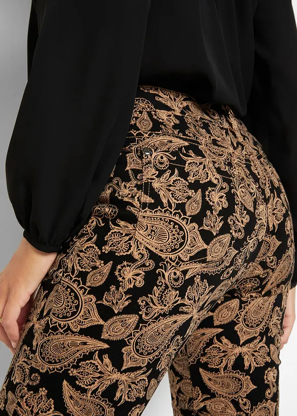 Stretchbukse med print, bonprix