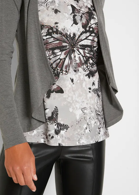 2-i-1 topp med sommerfugl-print, bonprix