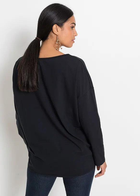 Off shoulder-topp med julemotiv, bonprix