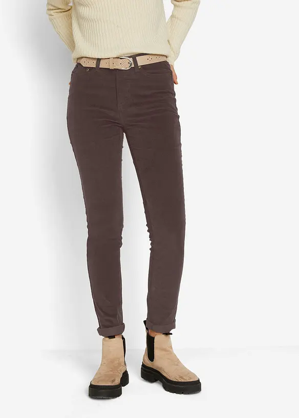 Cordbukse med stretch, Skinny, bonprix