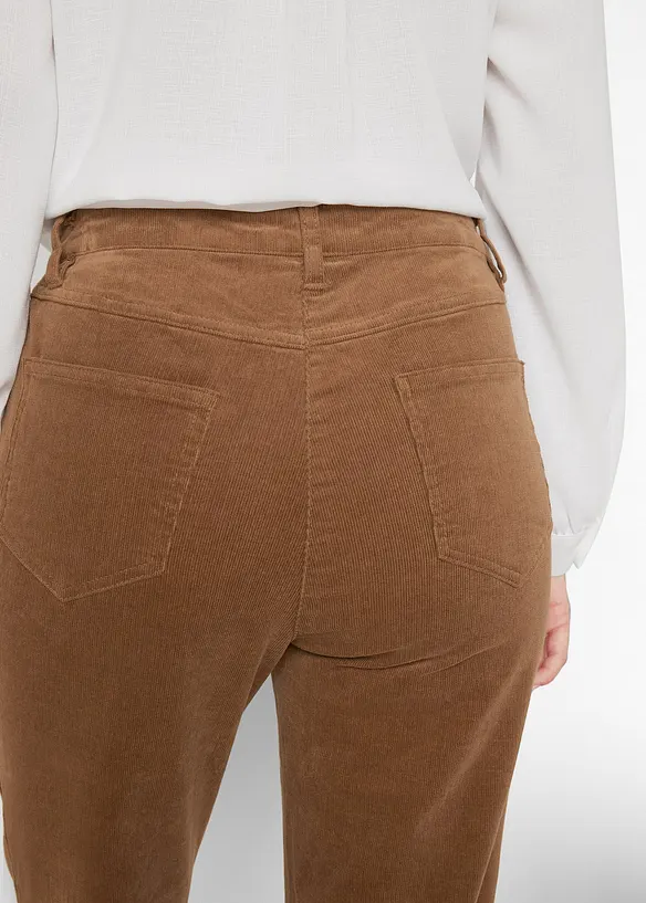 Kordfløyelsbukse med stretch, Straight, bonprix