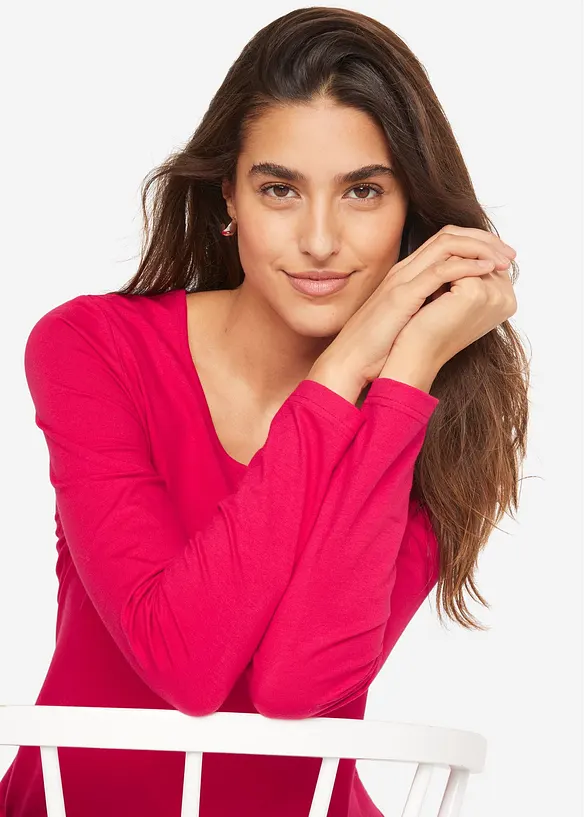 Langermet topp (2-pack), bonprix