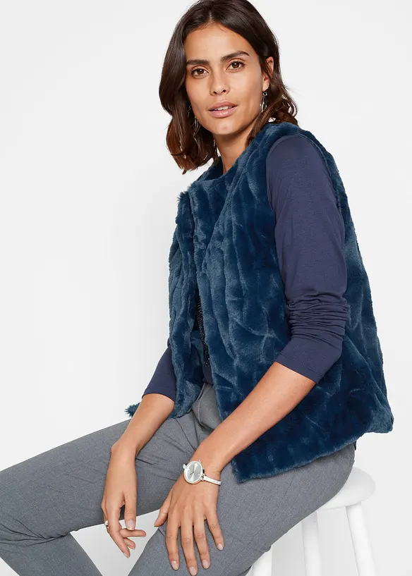 Vest i fuskepels, bonprix