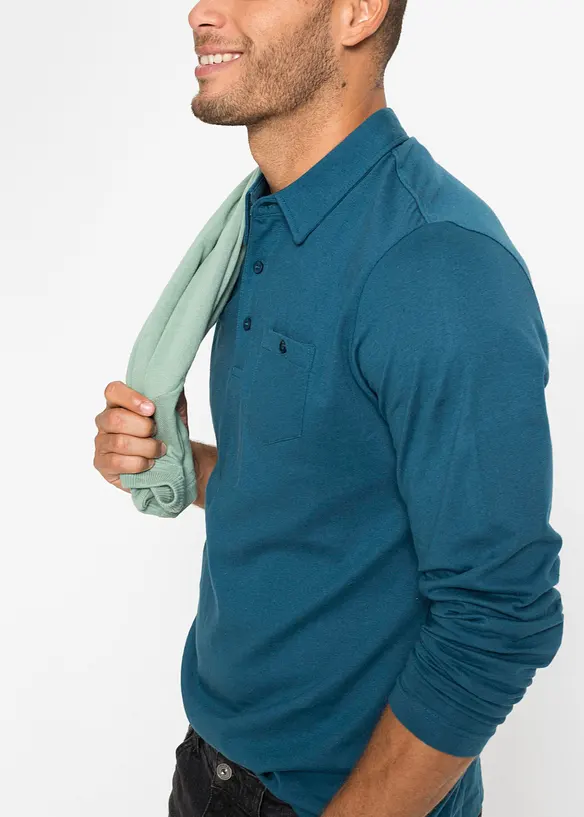 Poloshirt (2-pack), langermet, bonprix