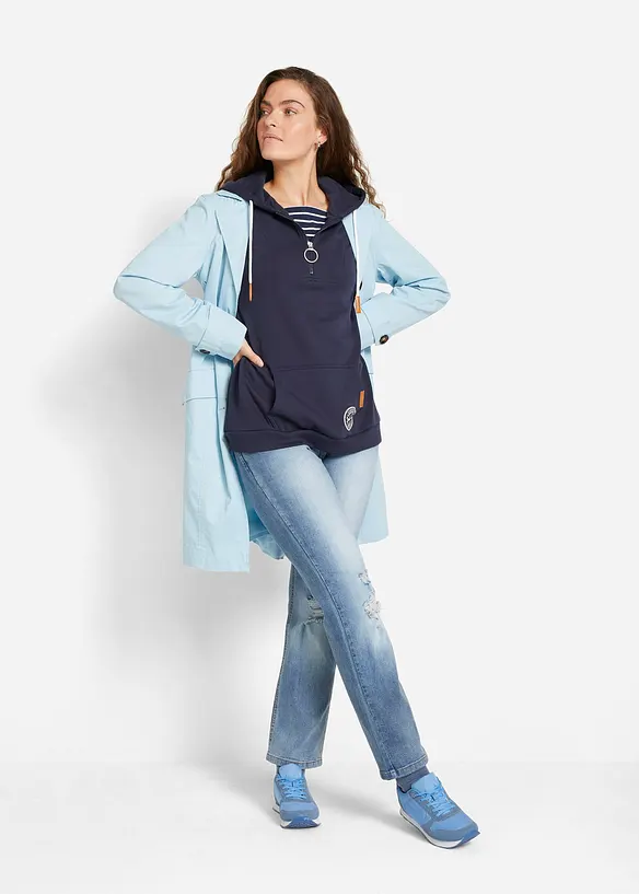 Hettegenser i bomullsmiks, bonprix