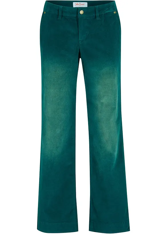 Kordfløyelsbukse med stretch, Wide, bonprix