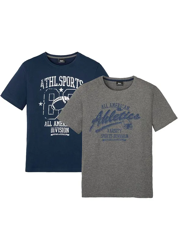 T-skjorte (2-pack) i Regular Fit, bonprix