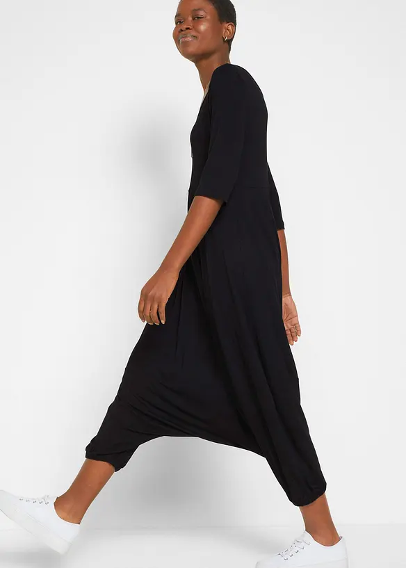 Kortermet jumpsuit i sertifisert viskose med haremsbukse, bonprix