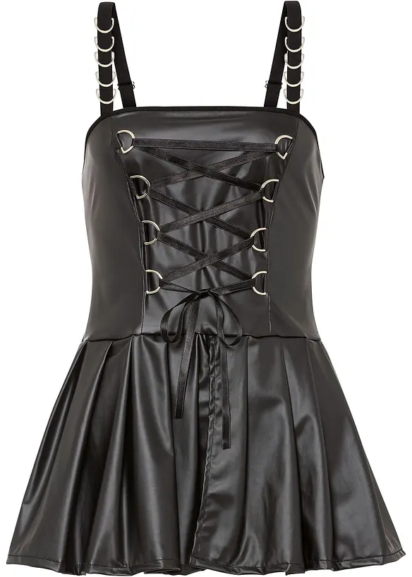 Kjole i wetlook, bonprix