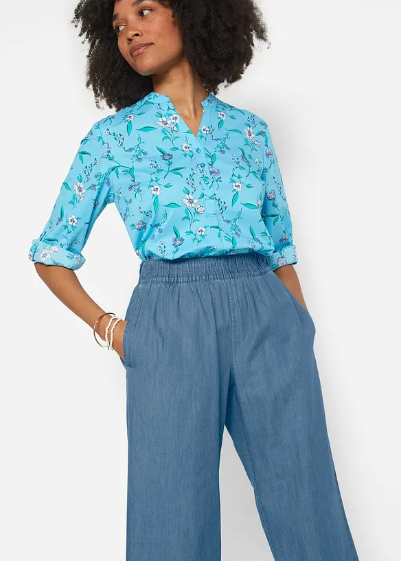 Lett pull on-jeans med behagelig linning, vidt snitt, bonprix