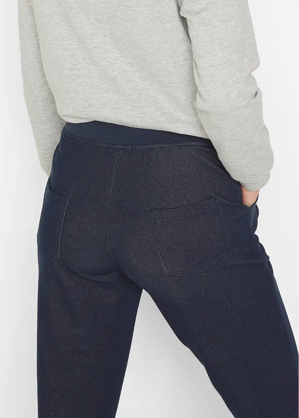 Ankellang sweatbukse i jeans look, bonprix