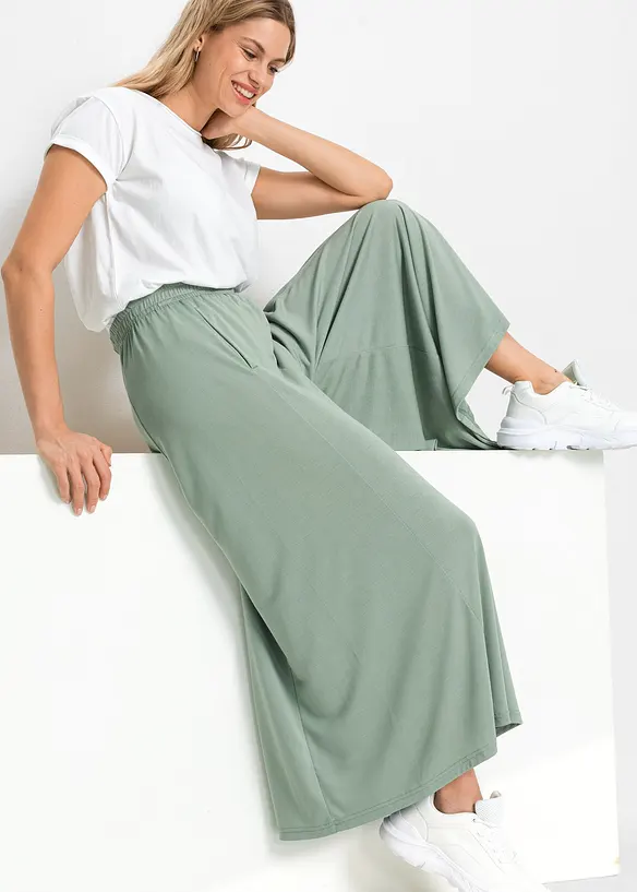Culottes i jersey med vide ben, bonprix