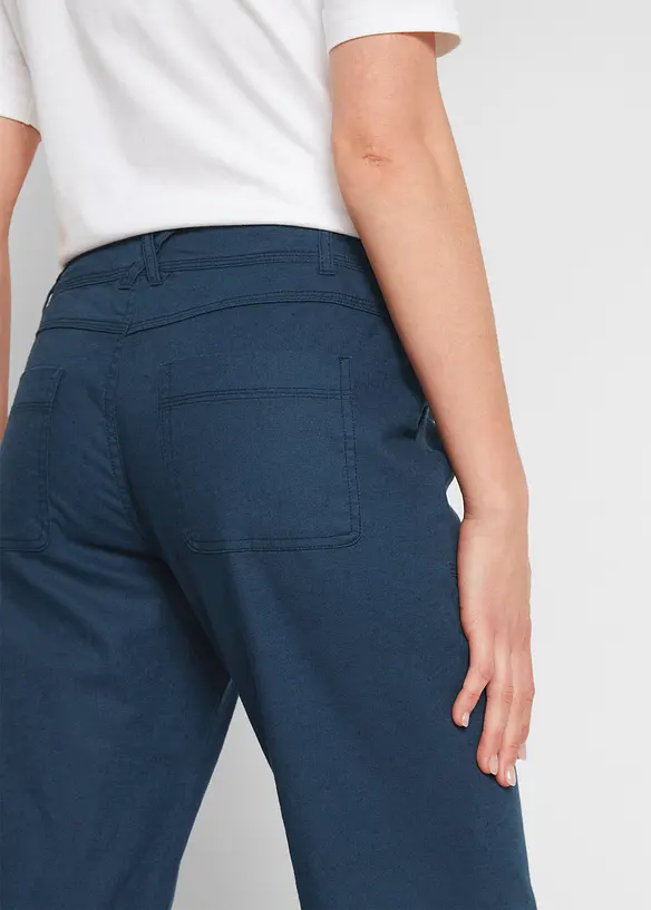 3/4-lang bukse av bomull-/linmiks, bonprix