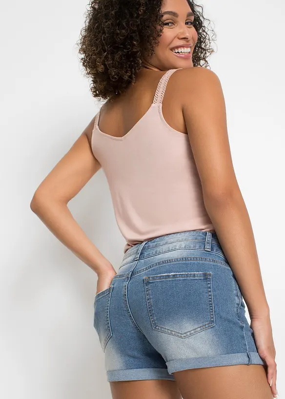 Denimshorts Mid Waist, bonprix