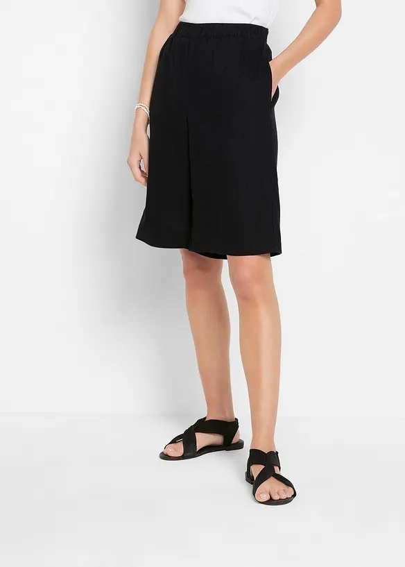 Bermudashorts i lin-/viskosemiks, High Waist, bonprix