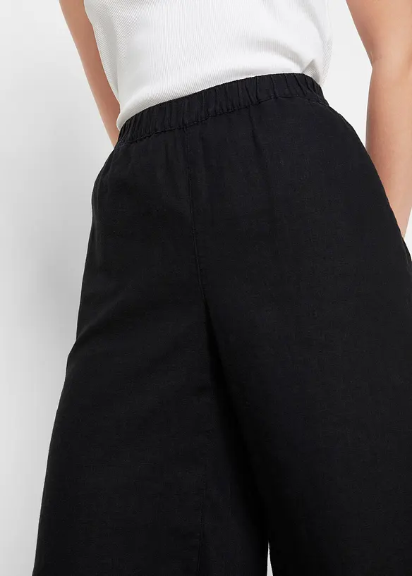 Bermudashorts i lin-/viskosemiks, High Waist, bonprix