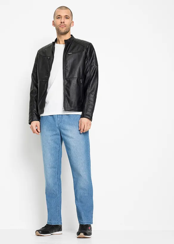 Classic Fit pull on-jeans i lett denim (2-pack), bonprix