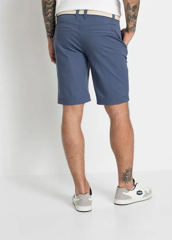 Stretch chino-bermuda med belte, Regular Fit, bonprix