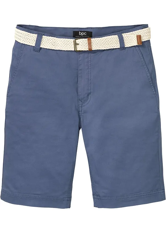 Stretch chino-bermuda med belte, Regular Fit, bonprix
