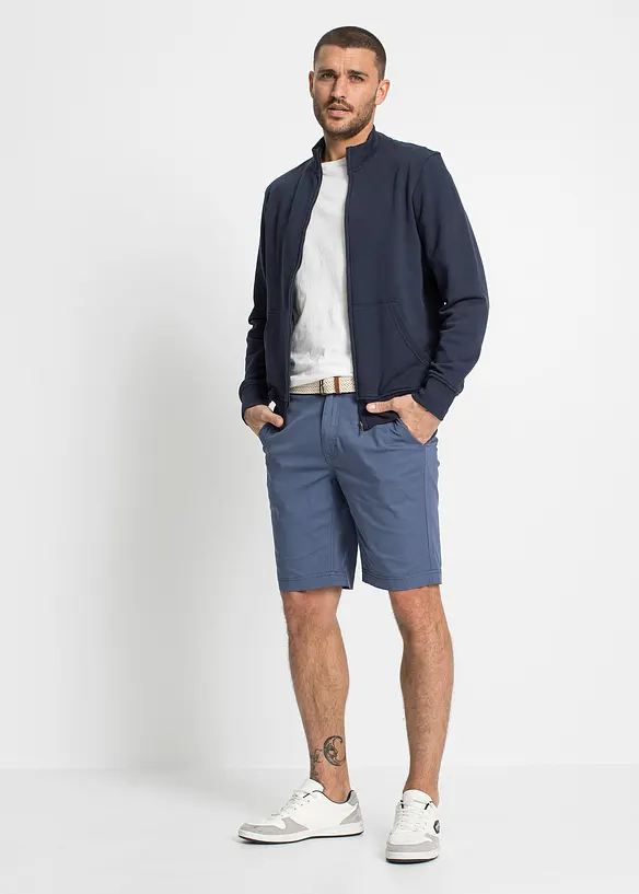 Stretch chino-bermuda med belte, Regular Fit, bonprix