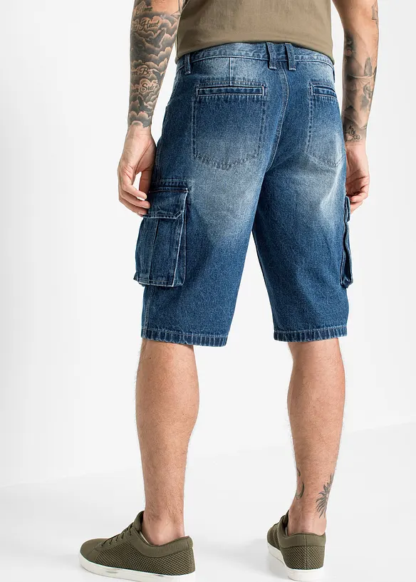 Cargo-bermudashorts i denim, Relaxed Fit, bonprix