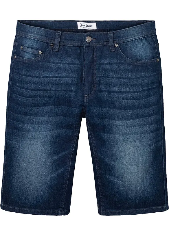 Bermudashorts i denim med stretch og forsterket skritt, Regular Fit, bonprix