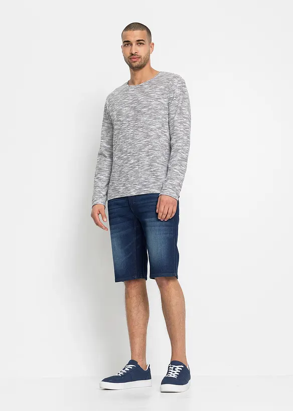 Bermudashorts i denim med stretch og forsterket skritt, Regular Fit, bonprix