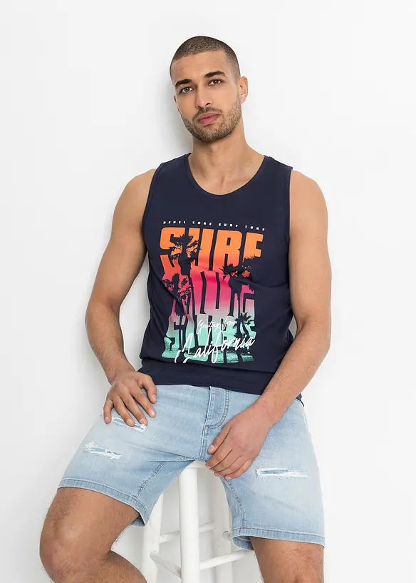 Singlet i 100% økologisk bomull, Slim Fit (2-pack), bonprix
