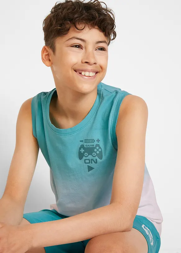 Singlet og jersey-bermudashorts i 100% økologisk bomull (2-delt sett), bonprix