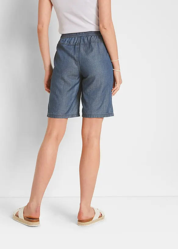 Bukse i lett denim med lin, bonprix