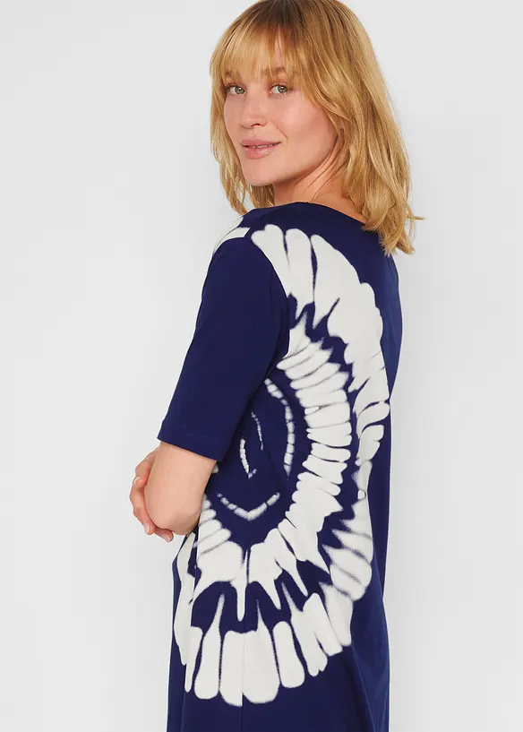 Oversized topp med batikk-effekt, &oslash;kologisk bomull, bonprix