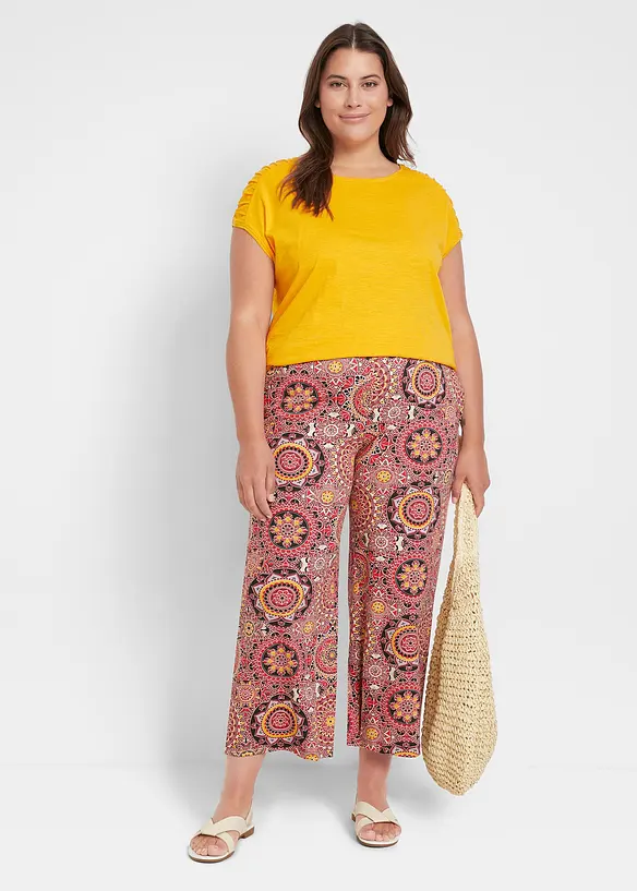 7/8-culotte i jersey med vide ben og bred, vaflet linning, bonprix