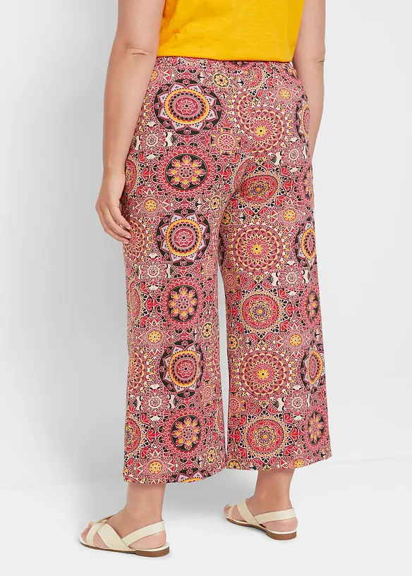 7/8-culotte i jersey med vide ben og bred, vaflet linning, bonprix
