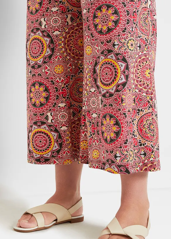 7/8-culotte i jersey med vide ben og bred, vaflet linning, bonprix