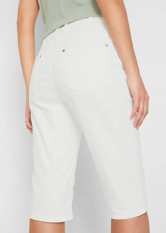Jeans-bermuda med stretch og oppbrettet nederkant, bonprix