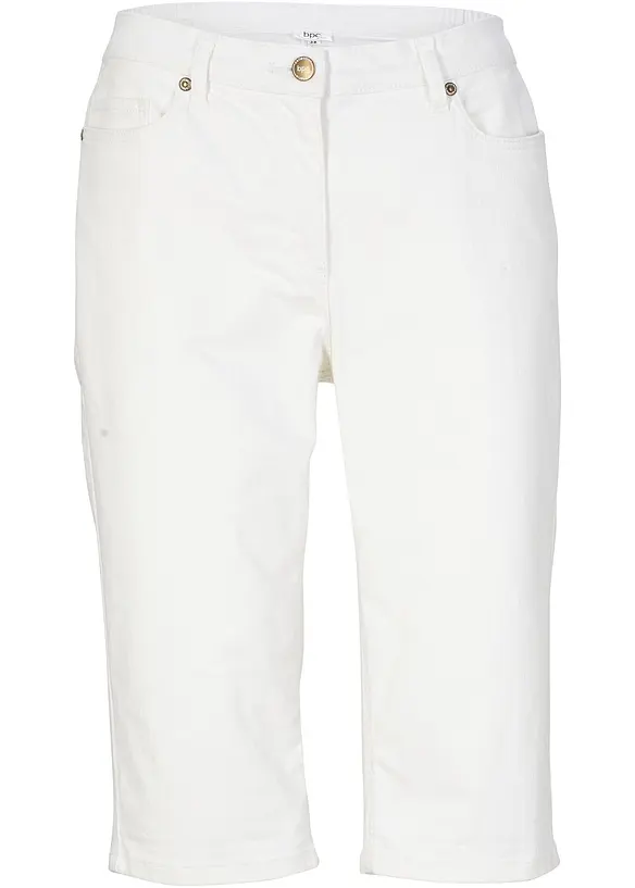 Jeans-bermuda med stretch og oppbrettet nederkant, bonprix