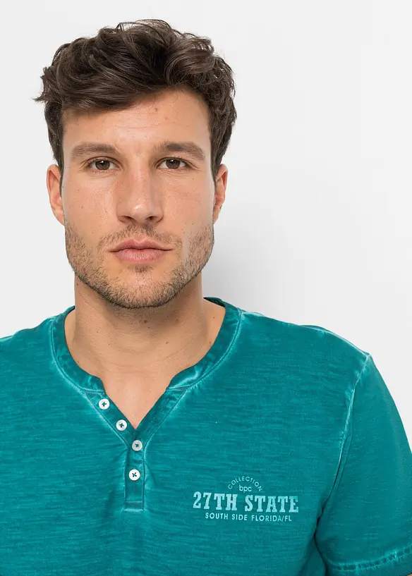 Kortermet bestefartrøye i 100% bomull i vasket look, bonprix