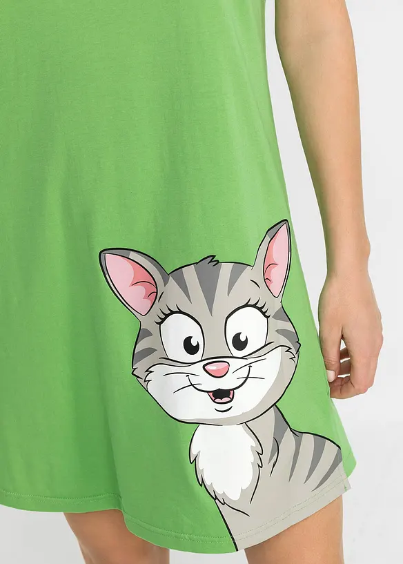 Kort nattkjole i 100% økologisk bomull, bonprix