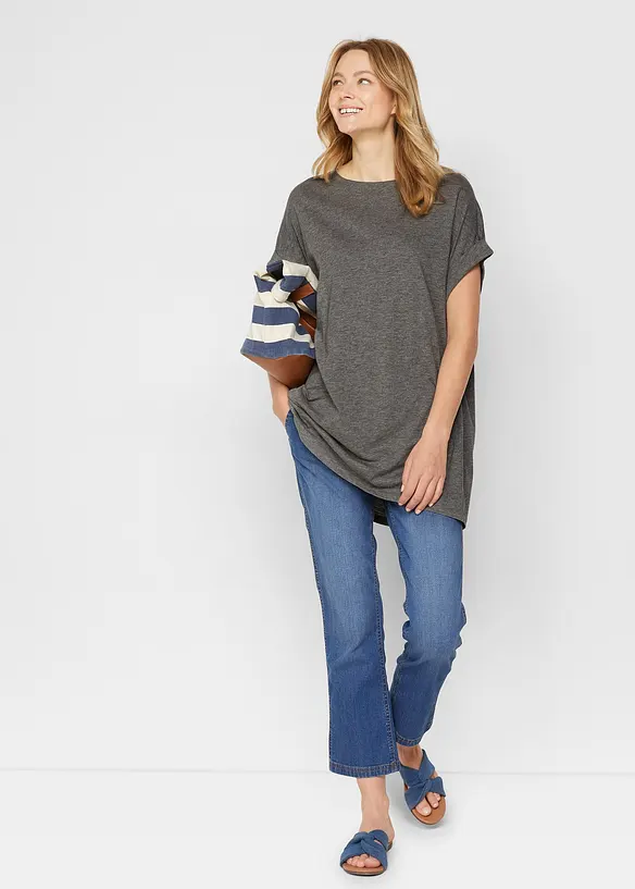 Lang topp av 100% økologisk bomull (2-pack), bonprix