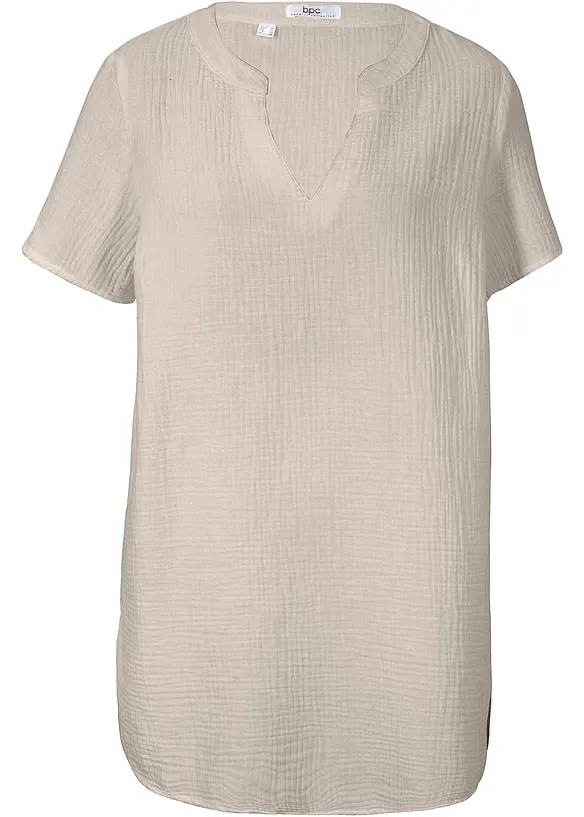 Lang tunika av ren bomullsmusselin, bonprix