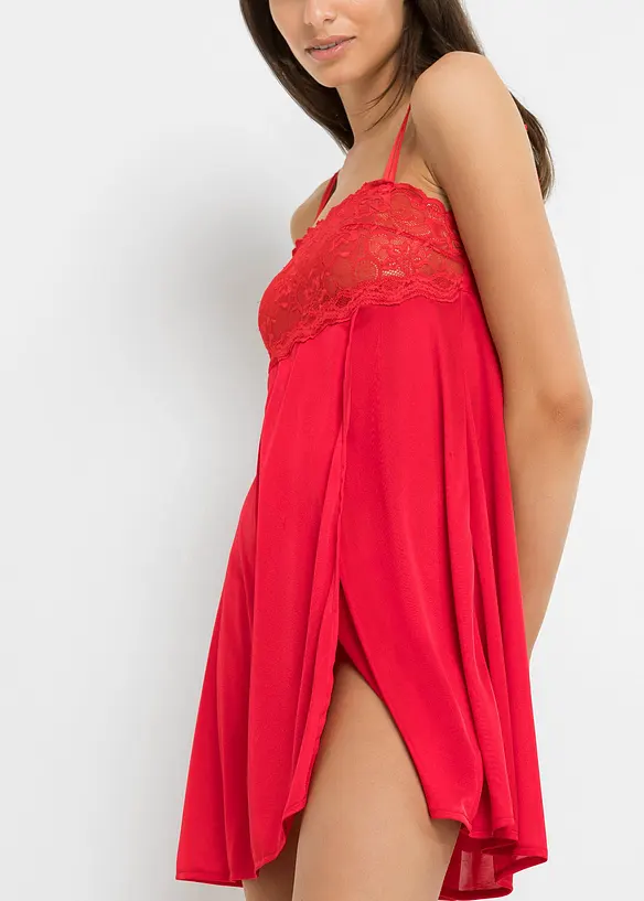 Neglisj&eacute; i glinsende materiale, bonprix