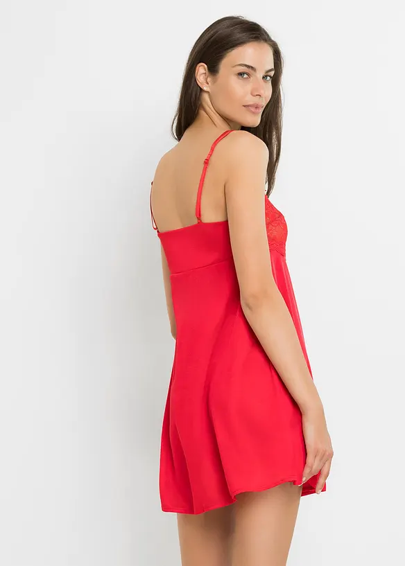 Neglisj&eacute; i glinsende materiale, bonprix