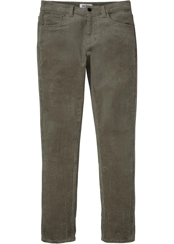 Slim Fit-kordfløyelsbukse med stretch og komfortsnitt, bonprix